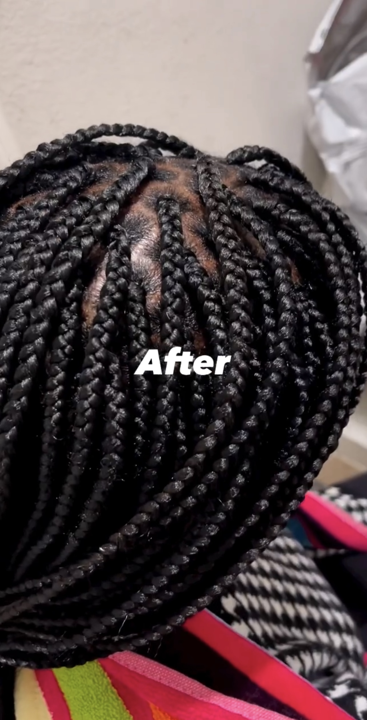Kids Knotless Braids — top-down view