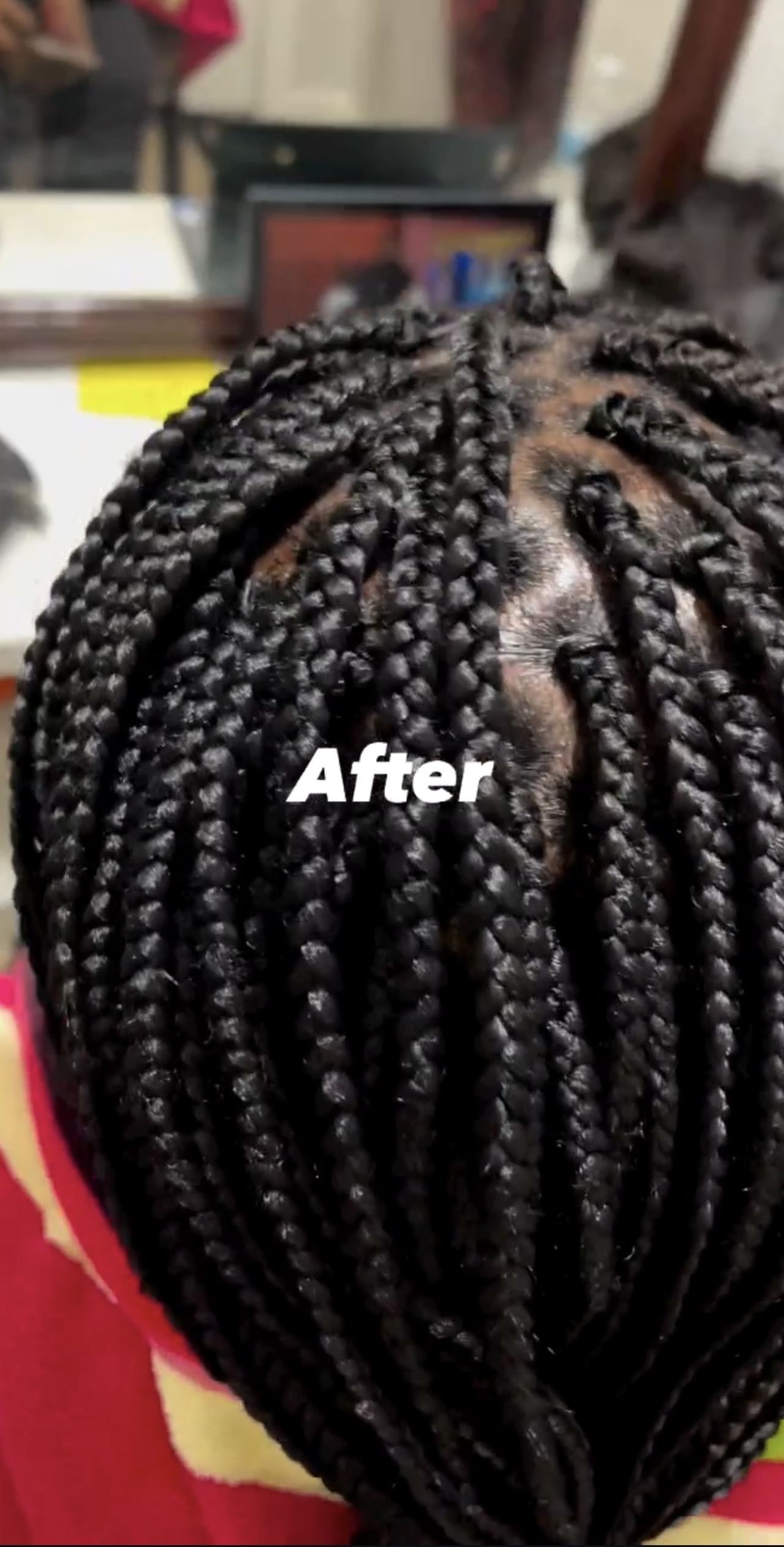 Kids Box Braids — half-up with beads